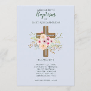 BOYS Baptême Programme - Croix Florale