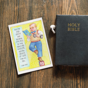 Boy's Baptism Christening Dedication Card