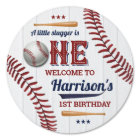 Boys Baseball 1st Birthday Welcome