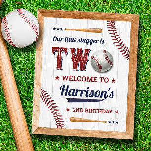 Boys Baseball 2e Affiche de bienvenue d'anniversai