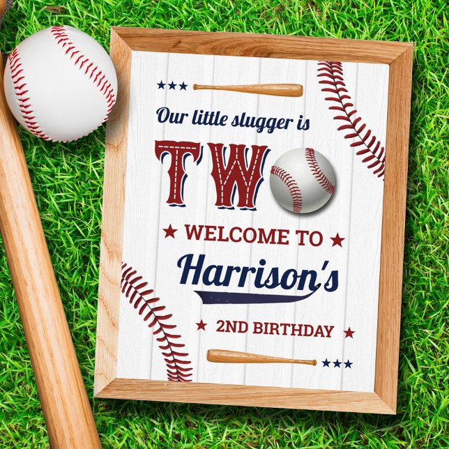 Boys Baseball 2e Affiche de bienvenue d'anniversai (Créateur téléchargé)