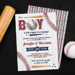 Boys Baseball Baby Shower Invitation<br><div class="desc">Celebrate in style with these trendy baby shower invitations. The design is easy to personalize with your special event wording and your guests will be thrilled when they receive these fabulous invites.</div>