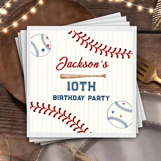 Boys Baseball Birthday Party Napkins (Creator Uploaded)