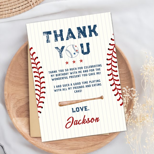 Boys Baseball Carte de remerciements d'anniversair (Créateur téléchargé)