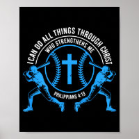 Boys Baseball Christian-shirt Softball I Can Do Al