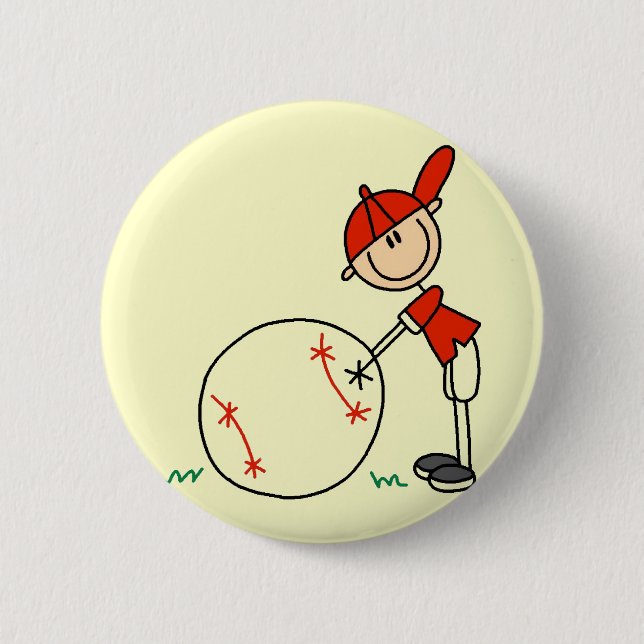 Boys Baseball Customize Tshirts and Gifts 2 Inch Round Button (Front)
