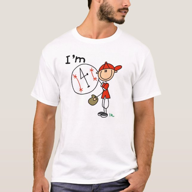 Boy's Baseball I'm 4 T-Shirt (Front)