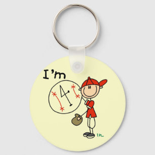 Boy's Baseball I'm 4 Tshirts and Gifts Keychain