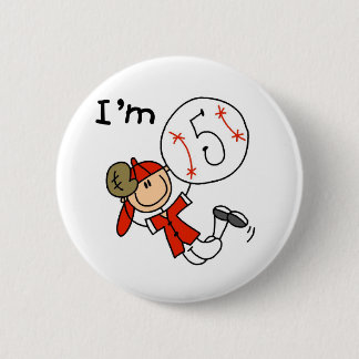 Boy's Baseball I'm 5 2 Inch Round Button