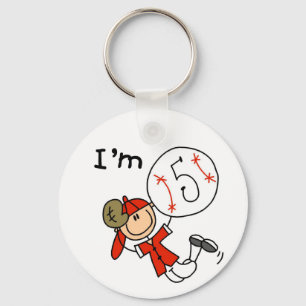 Boy's Baseball I'm 5 Tshirts and Gifts Keychain