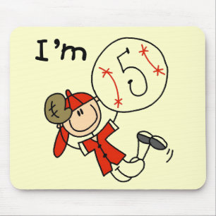 Boy's Baseball I'm 5 Tshirts and Gifts Mouse Pad