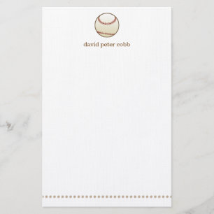 Boy's Baseball Personalized Kids Stationery