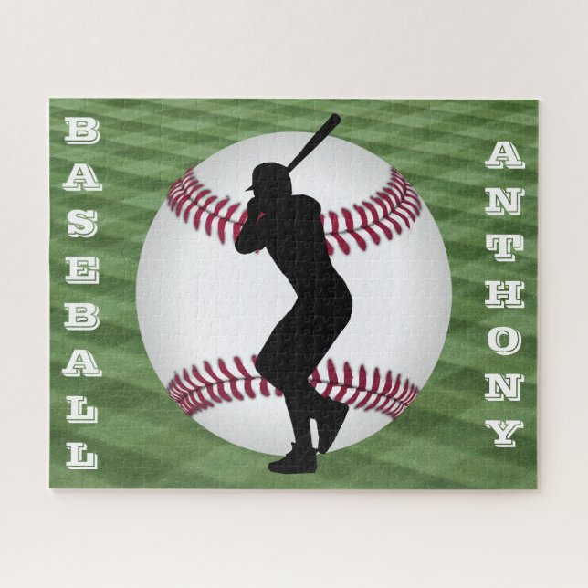 Boys Baseball Puzzle with His Name! (Horizontal)