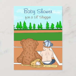 Boy's Baseball Themed Baby Shower  Postcard