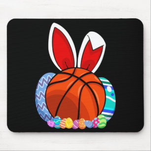 Boys Basketball Easter Egg Bunny Mouse Pad