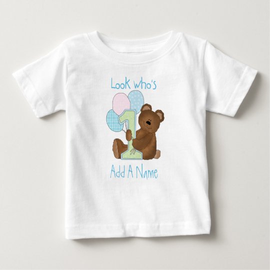 Boys Bear Look Who's 1 Birthday Tshirt
