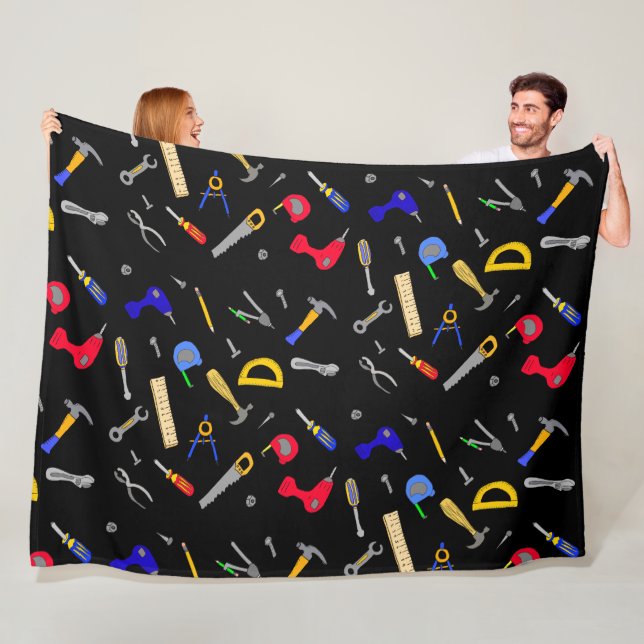 Boy's Bedroom Tool Themed Blanket (In Situ)