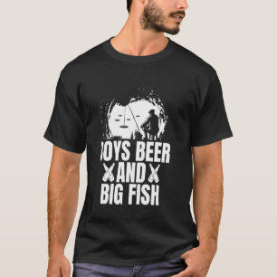 Boys Beer And Big Fish Ice Fishing T-Shirt