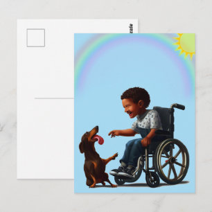 Boys Best Friend Dachshund Postcard