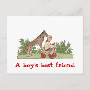 "Boy's Best Friend" Postcard