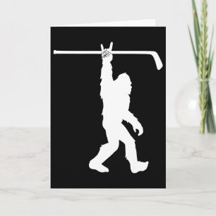 Boys Bigfoot Hockey Funny Sasquatch Rock An Roll Y Card