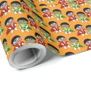 Boys Birthday Action Hero Wrapping Paper