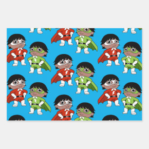Boys Birthday Action Hero Wrapping Paper Sheet