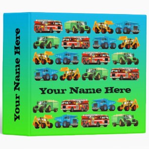 Boys Birthday Custom Construction Truck Binder