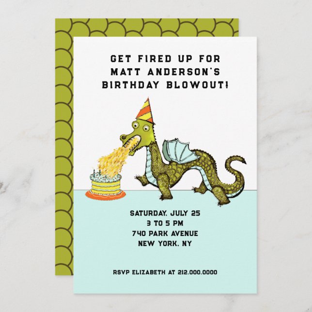 Boy's Birthday Party Invitation (Front/Back)