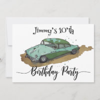Boys birthday party with Two-tone sedan