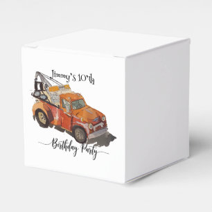 Boys birthday party with wrecker favor box