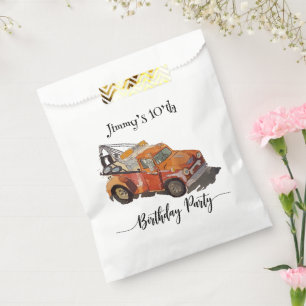 Boys birthday party with wrecker favour bag