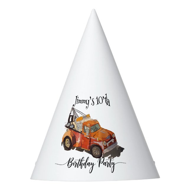 Boys Birthday party with wrecker Hat (Front)