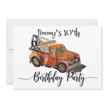 Boys Birthday party with Wrecker