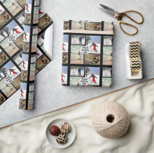 Boys Birthday Photo Collage Personalized  Wrapping Paper