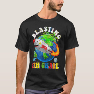 Boys Blasting Into 5th Grade 1st Day Of School Tea T-Shirt