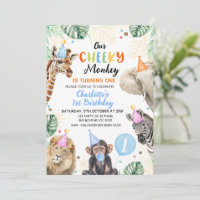 Boys Blue Hat Our Cheeky Monkey Birthday