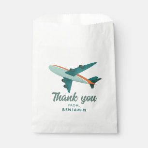 Boys Blue Travel Airplane Kids Birthday Favour Bag