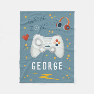Boys Blue Video Game Kids Cool Fleece Blanket