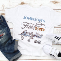 Boys Blue Western Desert First Rodeo 1st Birthday