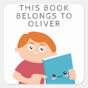 Boys Book Square Sticker