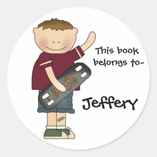 Boy's bookplate sticker (Front)