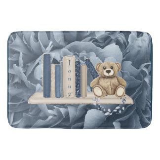 Boy's Books and Teddy Bear Bathtime Bath Mat