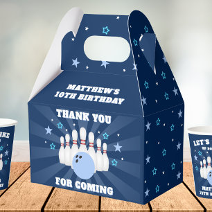Boy's Bowling Birthday Party Favor Box