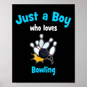 Boys Bowling Shirt Kids Bowling  Poster