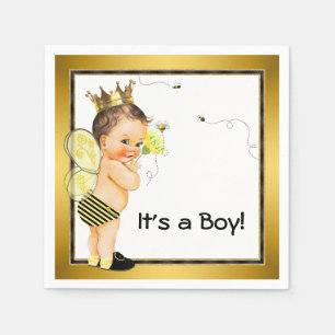 Boys Bumble Bee Baby Shower Napkin