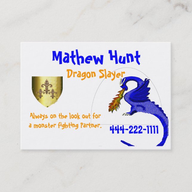 Boys Calling Card Template (Front)