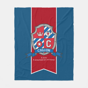 Boys Callum or letter C name meaning grey blanket