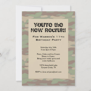 Boys Camo Army Invitations