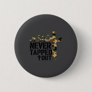 Boys Camo Christian Wrestling Jesus Never Tapped O 2 Inch Round Button